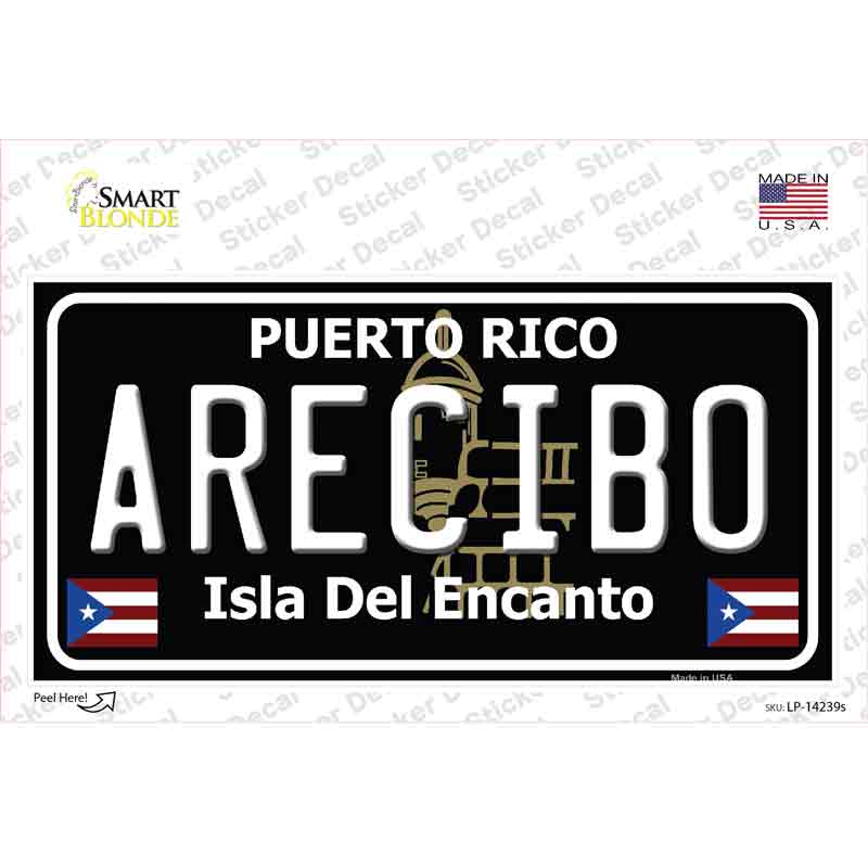 Arecibo Puerto Rico Black Novelty Sticker Decal Small