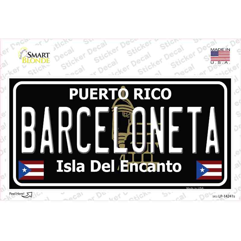 Barceloneta Puerto Rico Black Novelty Sticker Decal Small