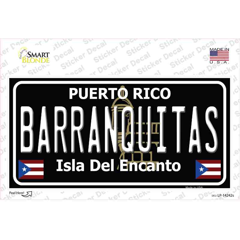 Barranquitas Puerto Rico Black Novelty Sticker Decal Small