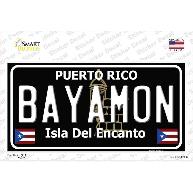 Bayamon Puerto Rico Black Novelty Sticker Decal Small