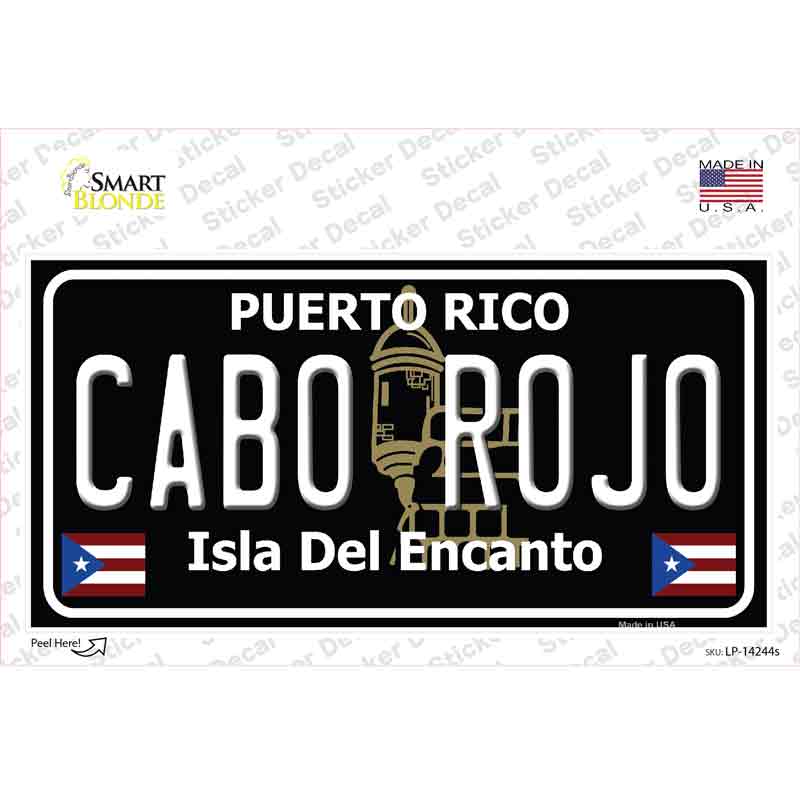 Cabo Rojo Puerto Rico Black Novelty Sticker Decal Small