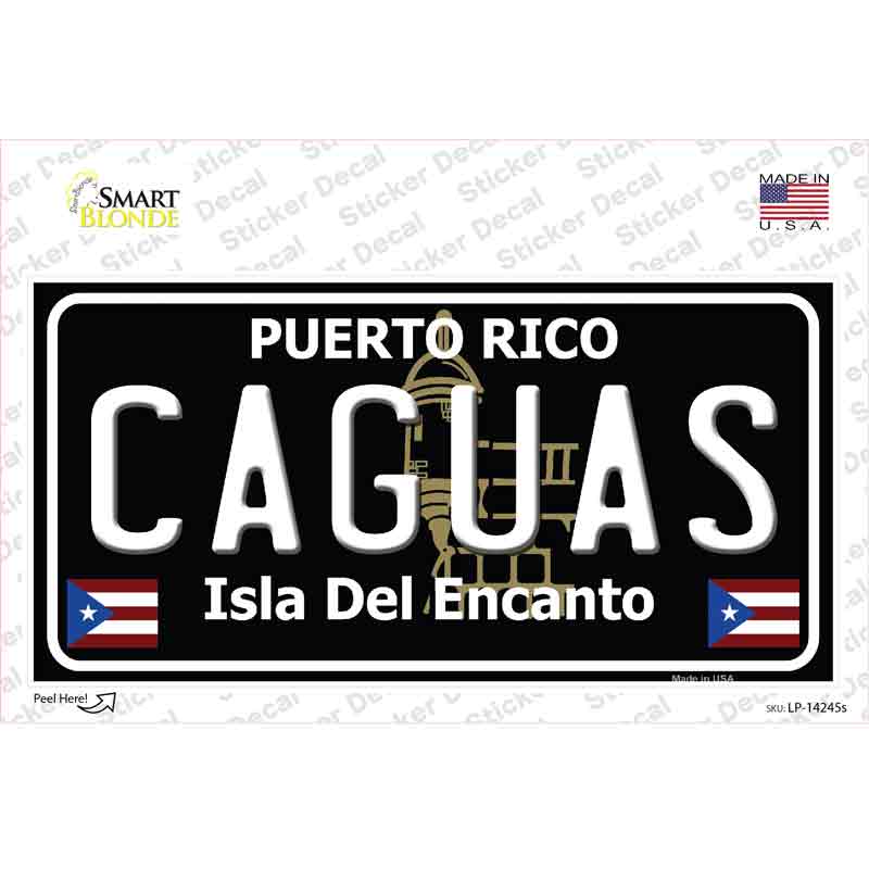 Caguas Puerto Rico Black Novelty Sticker Decal Small