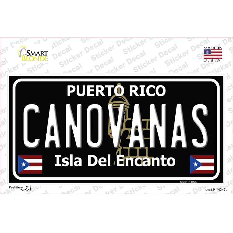 Canovanas Puerto Rico Black Novelty Sticker Decal Small