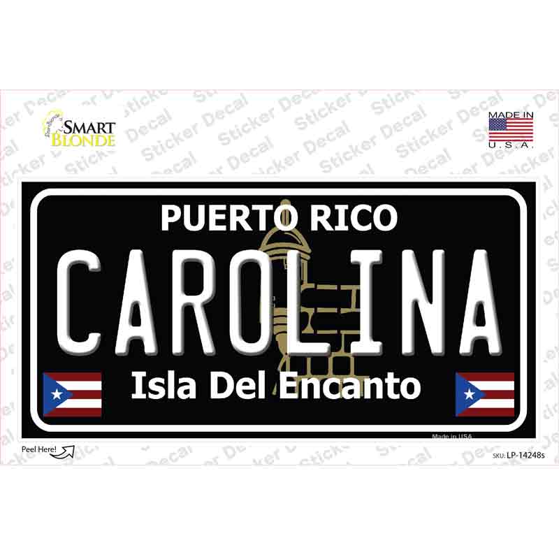 Carolina Puerto Rico Black Novelty Sticker Decal Small