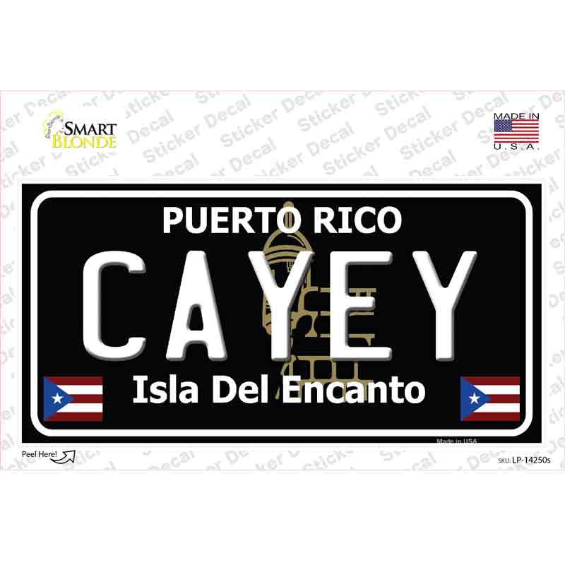 Cayey Puerto Rico Black Novelty Sticker Decal Small