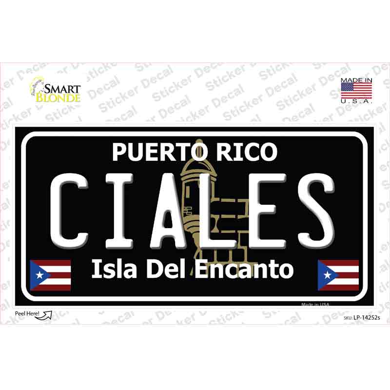 Ciales Puerto Rico Black Novelty Sticker Decal Small