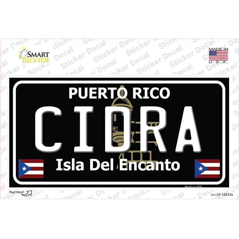 Cidra Puerto Rico Black Novelty Sticker Decal Small