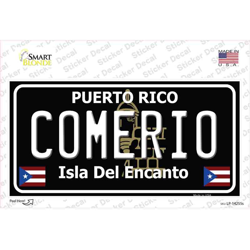 Comerio Puerto Rico Black Novelty Sticker Decal Small