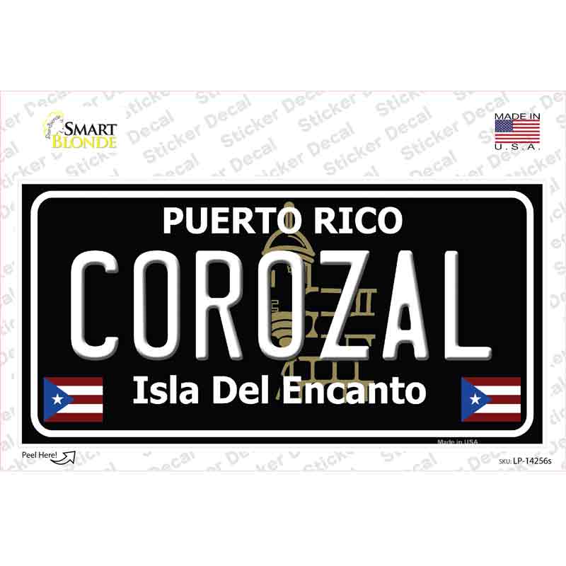 Corozal Puerto Rico Black Novelty Sticker Decal Small