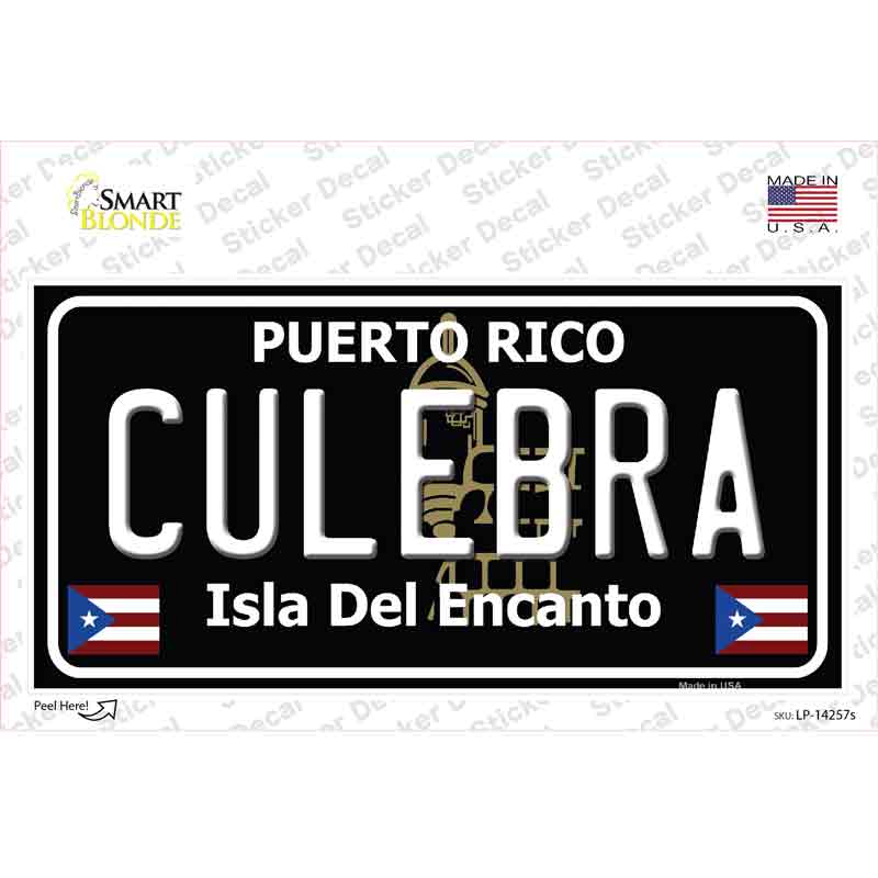 Culebra Puerto Rico Black Novelty Sticker Decal Small