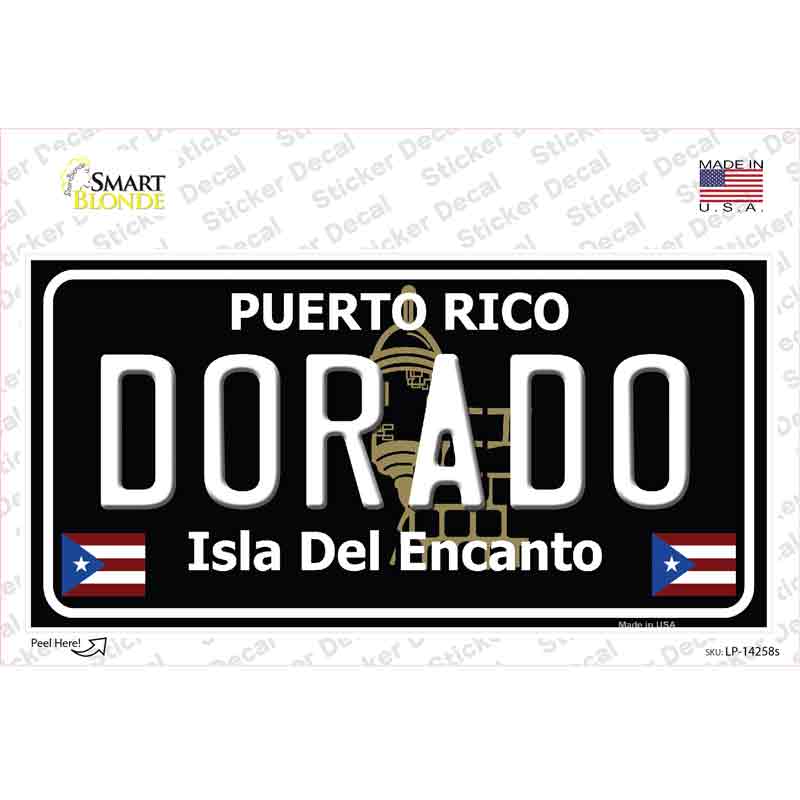 Dorado Puerto Rico Black Novelty Sticker Decal Small