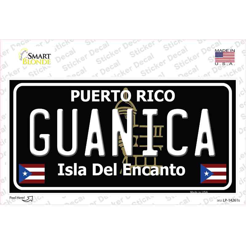 Guanica Puerto Rico Black Novelty Sticker Decal Small