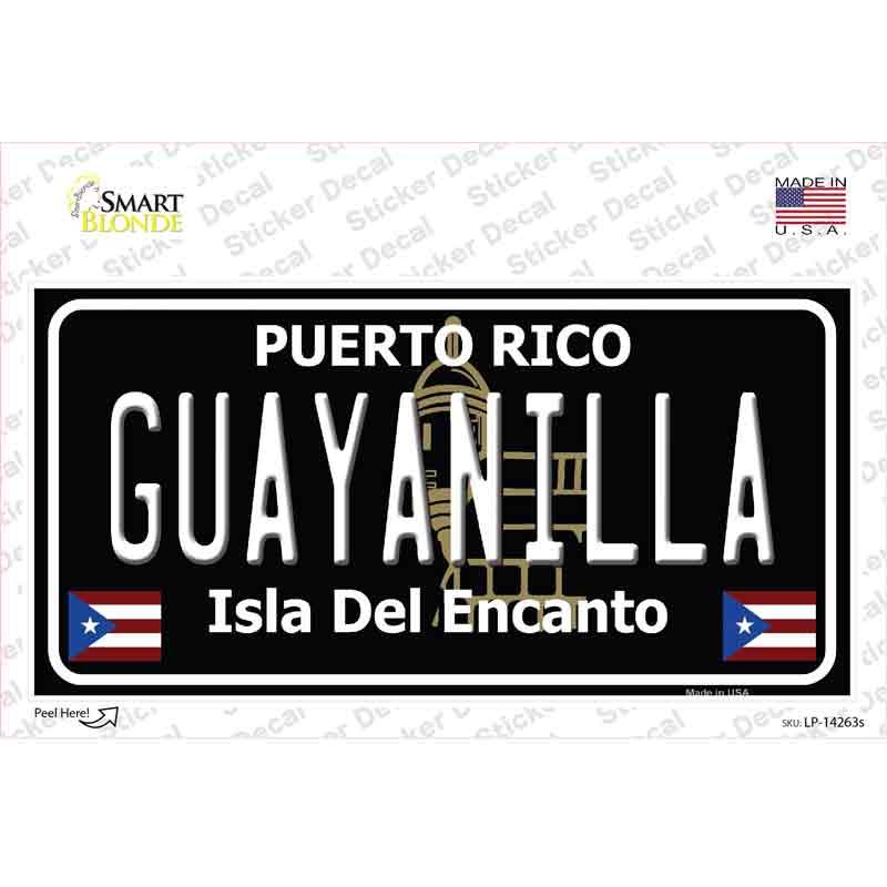 Guayanilla Puerto Rico Black Novelty Sticker Decal Small