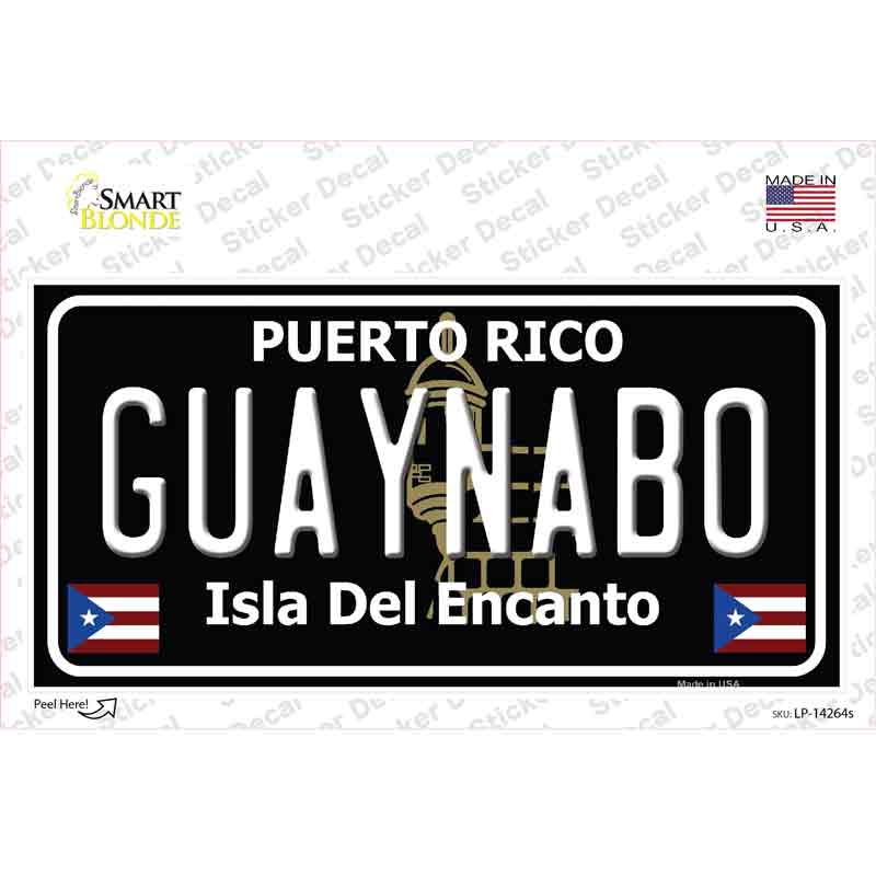 Guaynabo Puerto Rico Black Novelty Sticker Decal Small