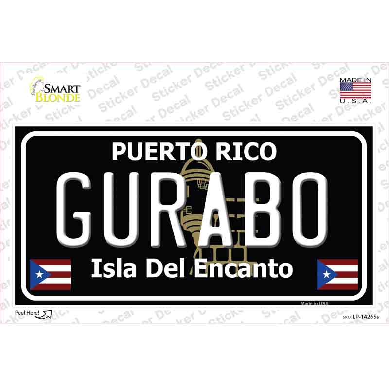 Gurabo Puerto Rico Black Novelty Sticker Decal Small