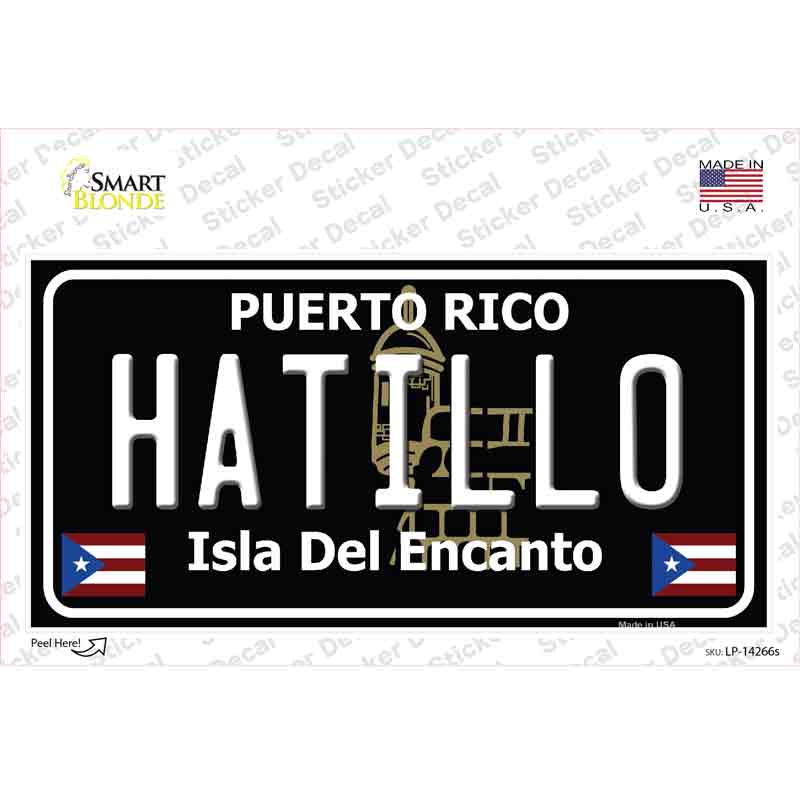 Hatillo Puerto Rico Black Novelty Sticker Decal Small