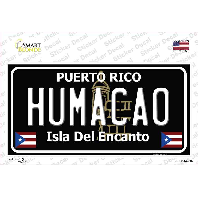 Humacao Puerto Rico Black Novelty Sticker Decal Small