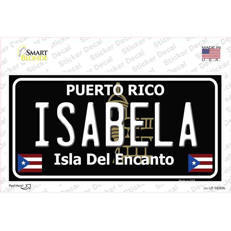 Isabela Puerto Rico Black Novelty Sticker Decal Small