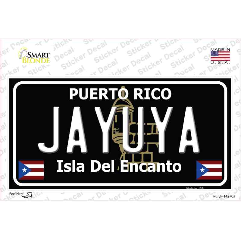 Jayuya Puerto Rico Black Novelty Sticker Decal Small