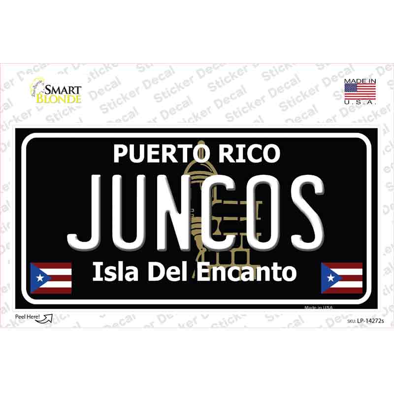 Juncos Puerto Rico Black Novelty Sticker Decal Small