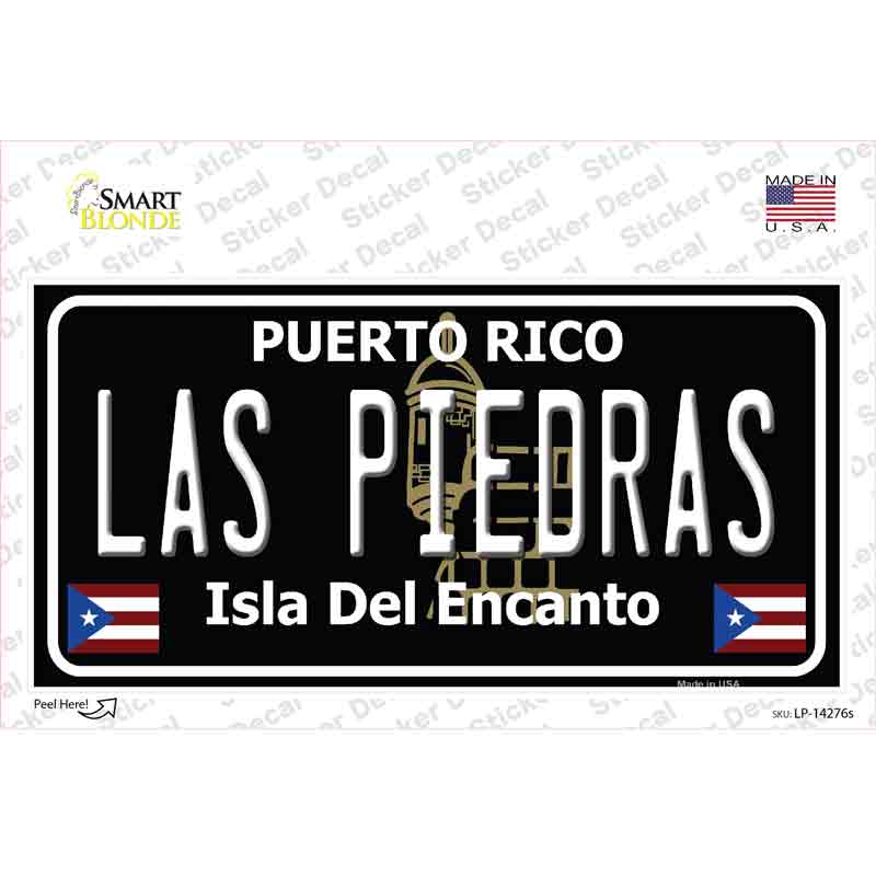 Las Piedras Puerto Rico Black Novelty Sticker Decal Small