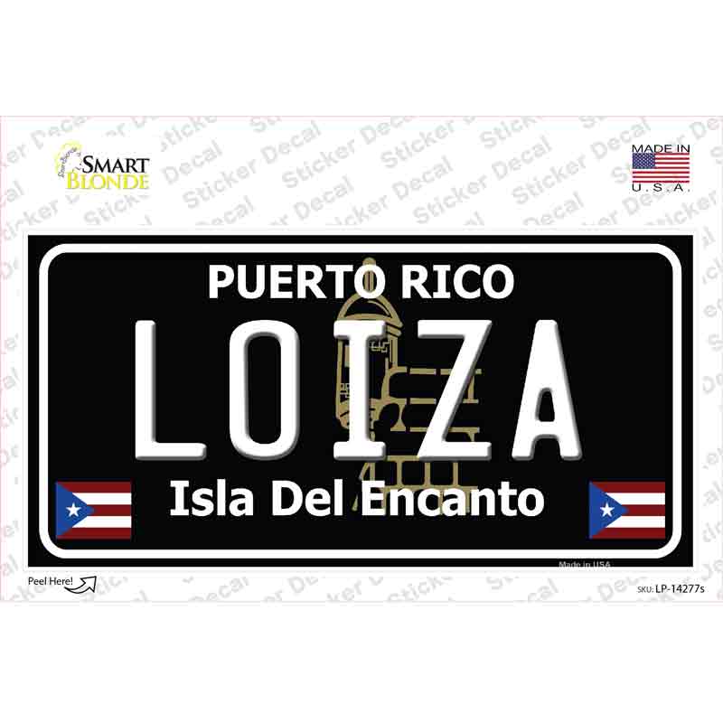 Loiza Puerto Rico Black Novelty Sticker Decal Small