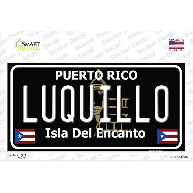 Luquillo Puerto Rico Black Novelty Sticker Decal Small