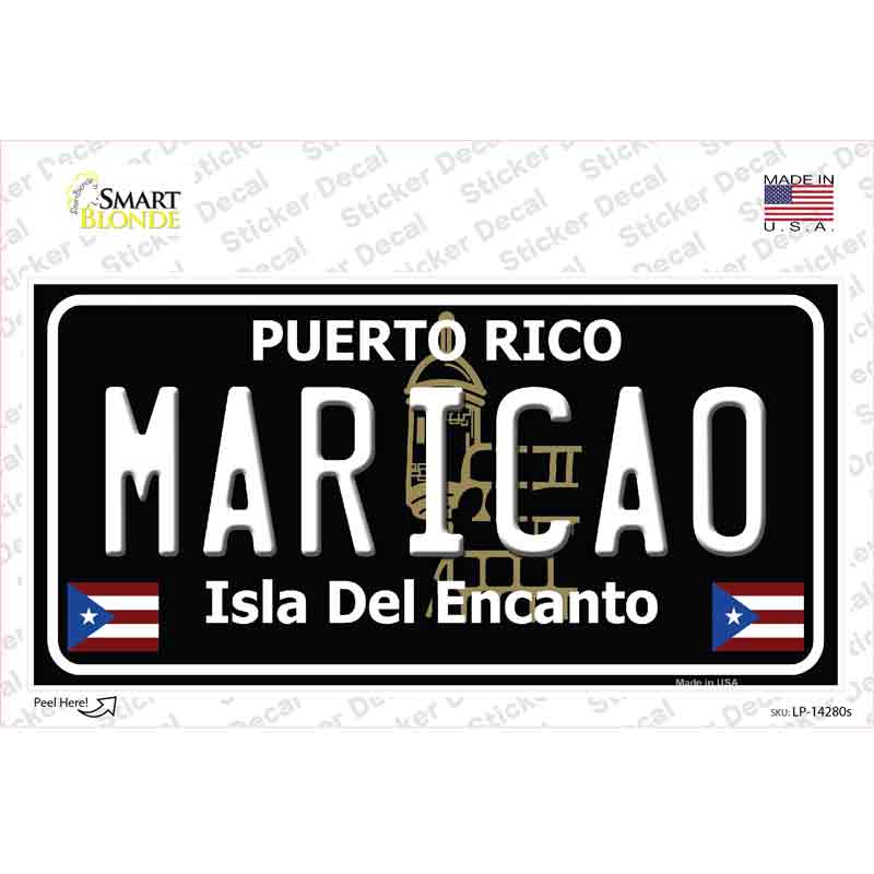 Maricao Puerto Rico Black Novelty Sticker Decal Small