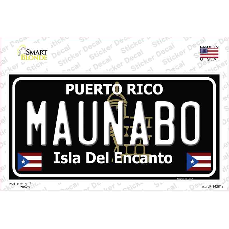 Maunabo Puerto Rico Black Novelty Sticker Decal Small