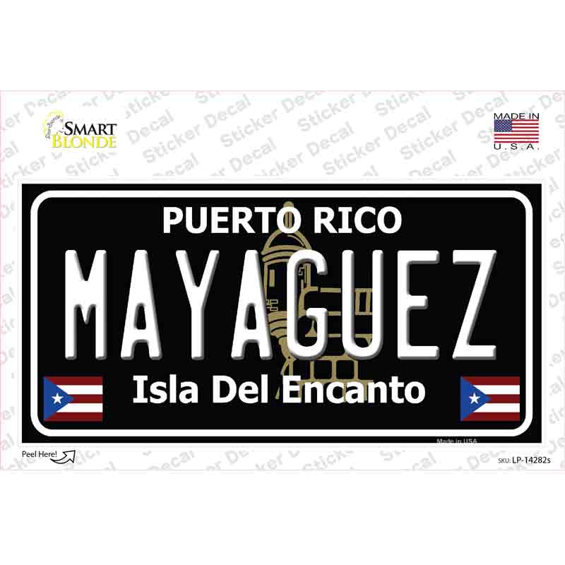 Mayaguez Puerto Rico Black Novelty Sticker Decal Small