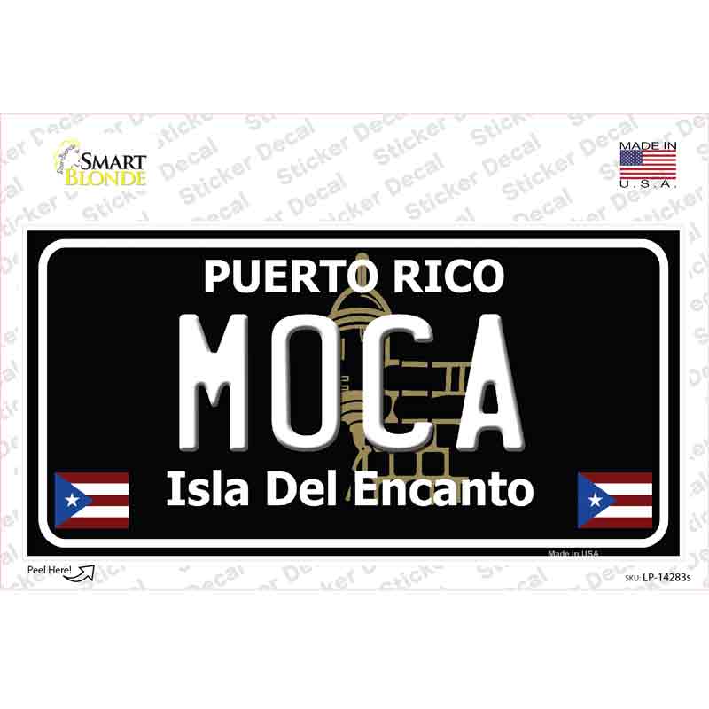 Moca Puerto Rico Black Novelty Sticker Decal Small