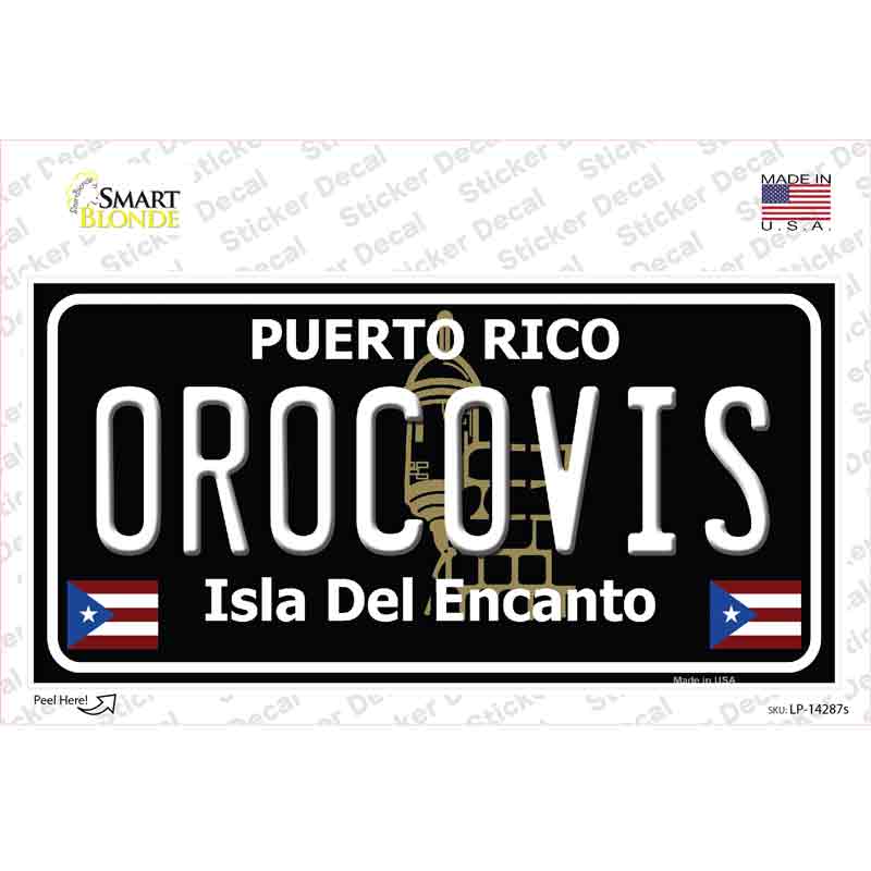 Orocovis Puerto Rico Black Novelty Sticker Decal Small