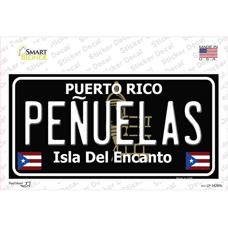 Penuelas Puerto Rico Black Novelty Sticker Decal Small