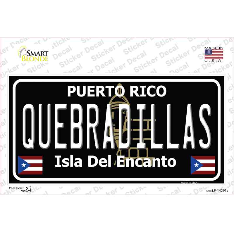 Quebradillas Puerto Rico Black Novelty Sticker Decal Small