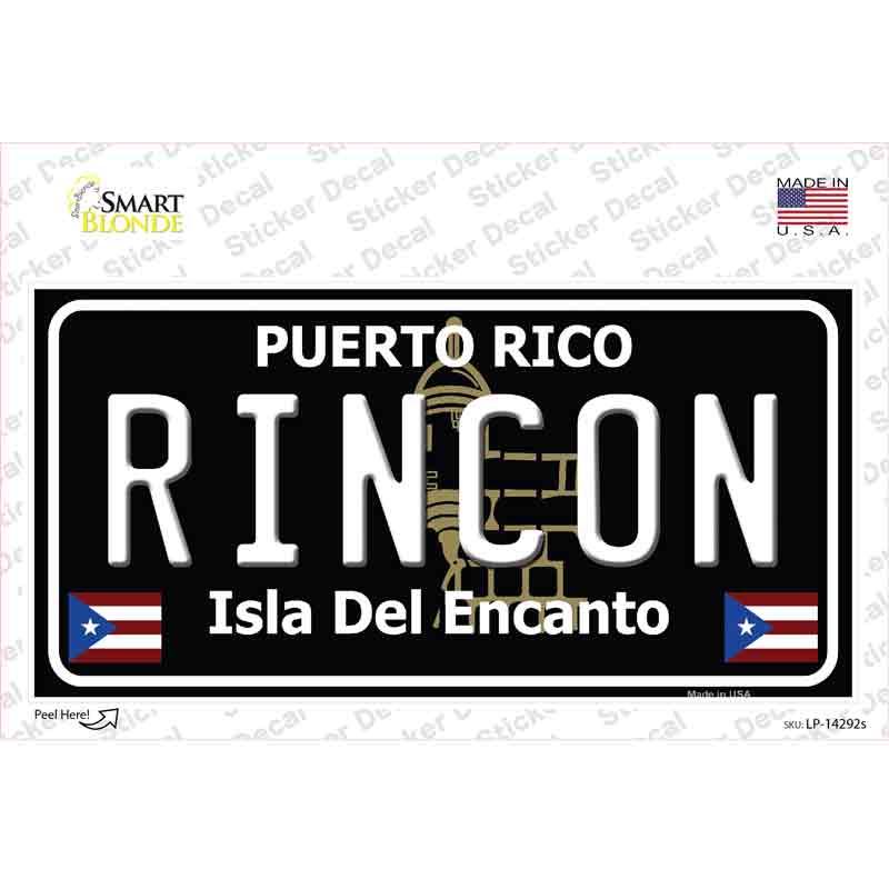 Rincon Puerto Rico Black Novelty Sticker Decal Small