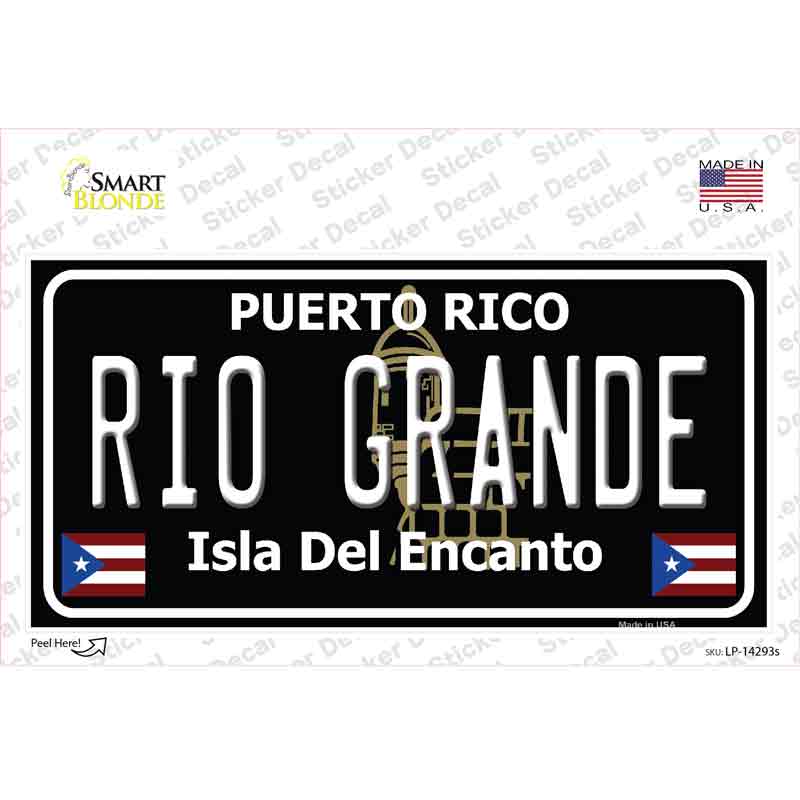 Rio Grande Puerto Rico Black Novelty Sticker Decal Small