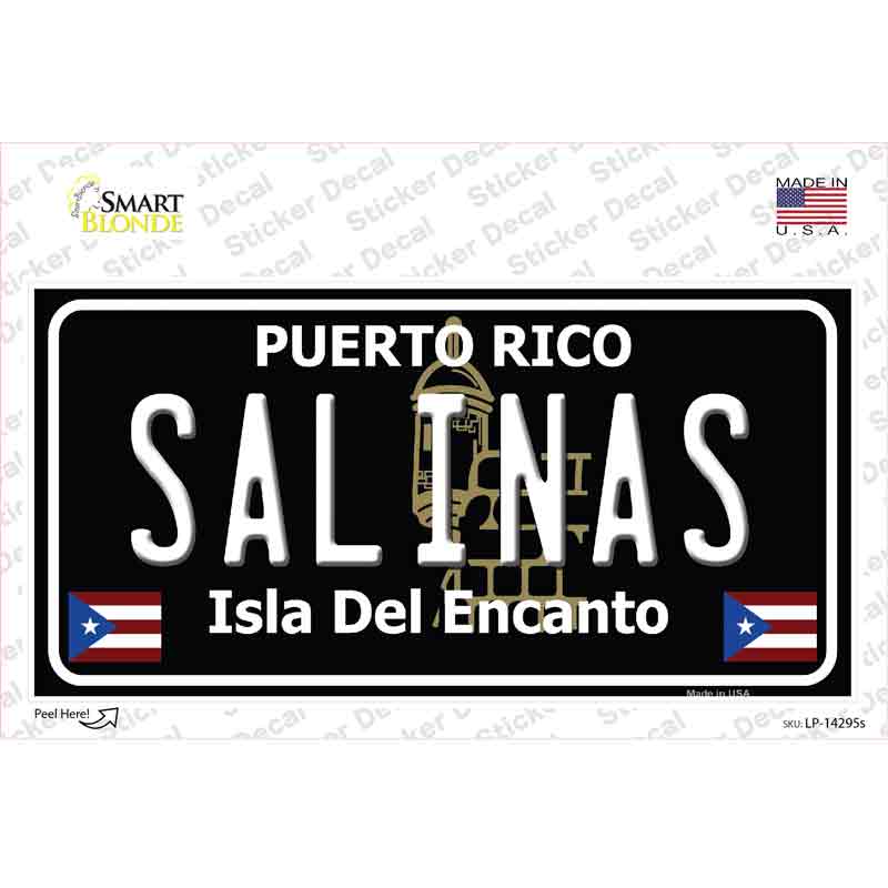 Salinas Puerto Rico Black Novelty Sticker Decal Small