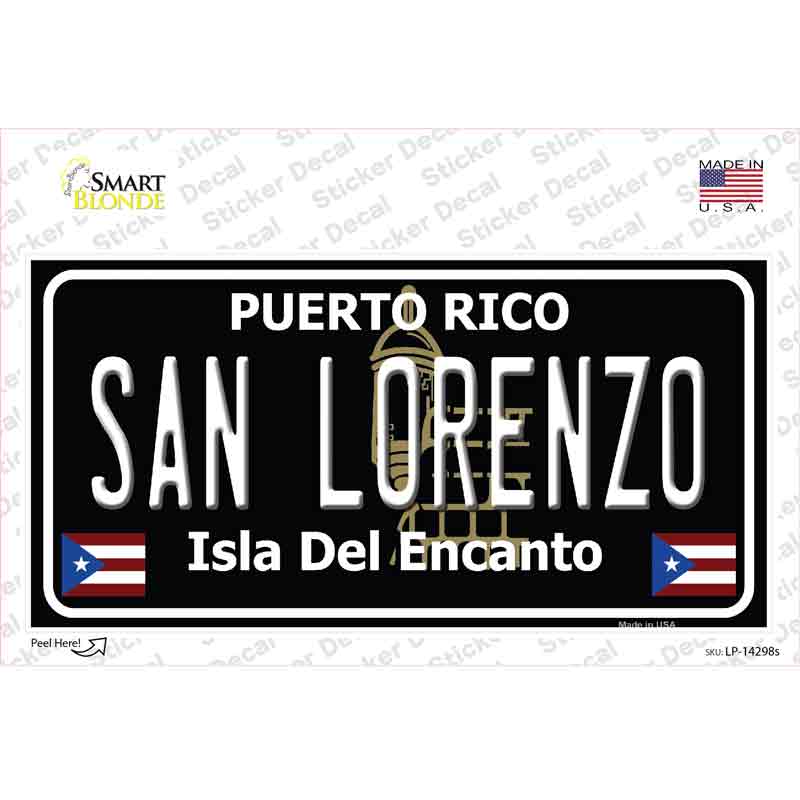 San Lorenzo Puerto Rico Black Novelty Sticker Decal Small