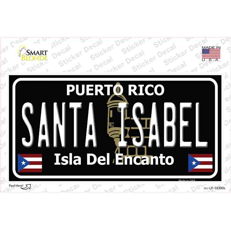 Santa Isabel Puerto Rico Black Novelty Sticker Decal Small