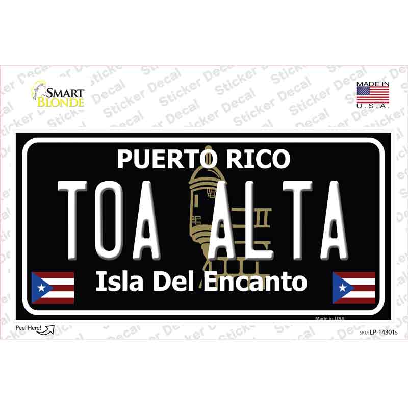 Toa Alta Puerto Rico Black Novelty Sticker Decal