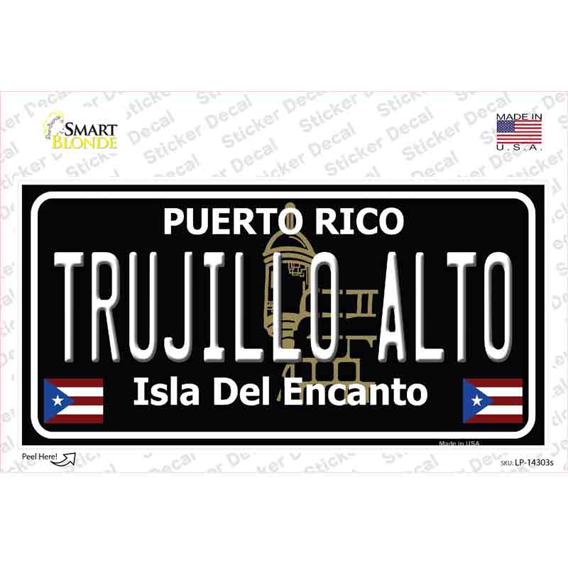 Trujillo Alto Puerto Rico Black Novelty Sticker Decal Small