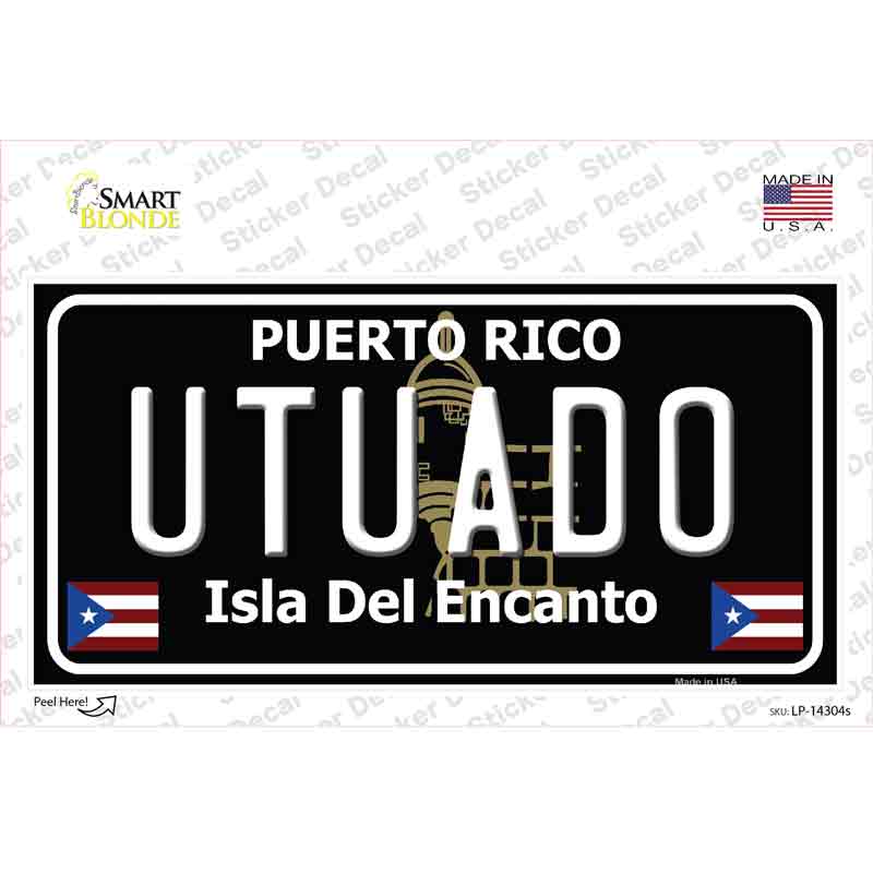 Utuado Puerto Rico Black Novelty Sticker Decal Small