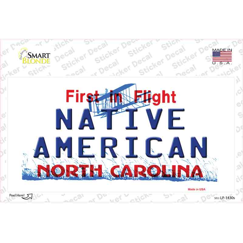 North Carolina Native American Novelty Sticker Decal Small