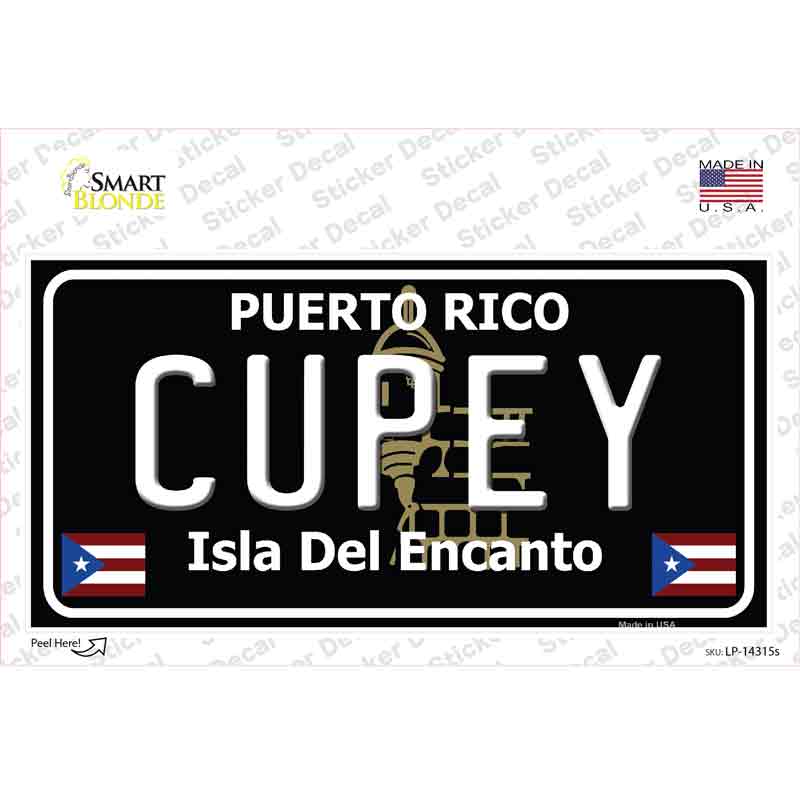 Cupey Puerto Rico Black Novelty Sticker Decal Small