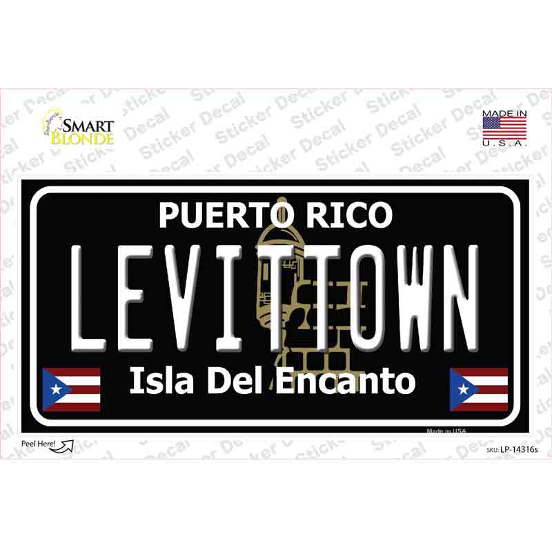 Levittown Puerto Rico Black Novelty Sticker Decal Small