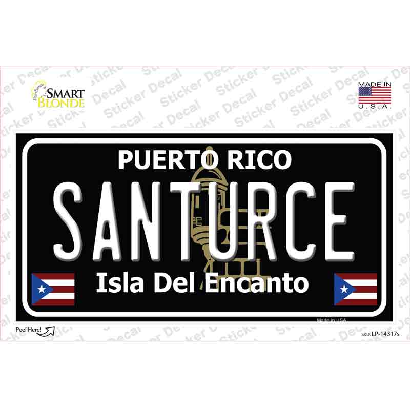 Santurce Puerto Rico Black Novelty Sticker Decal Small