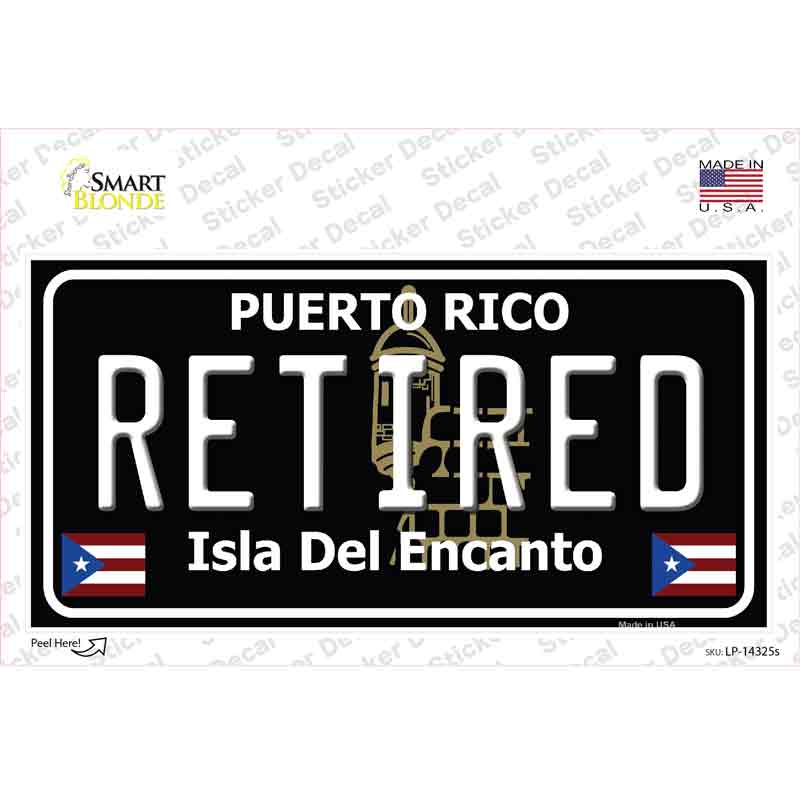 Retired Puerto Rico Black Novelty Sticker Decal Small