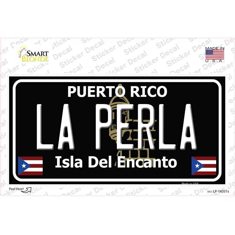 La Perla Puerto Rico Black Novelty Sticker Decal Small