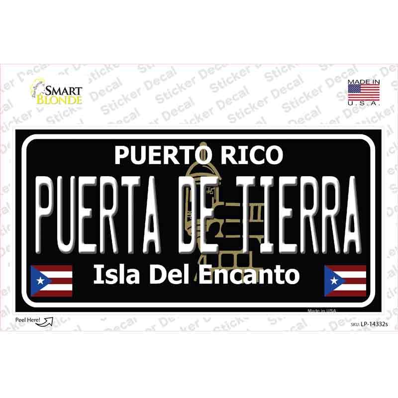 Puerta De Tierra Puerto Rico Black Novelty Sticker Decal