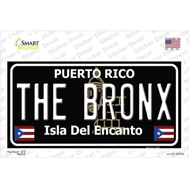 The Bronx Puerto Rico Black Novelty Sticker Decal Small